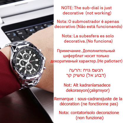 CURREN 8023 Montre à Quartz Homme Étanche Sport Militaire Montres Hommes Affaires Acier Inoxydable Montre-bracelet Horloge Masculine reloj hombre
