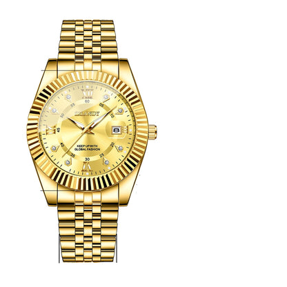 ChronoState Roma Crystal – Montre d'Affaires de Luxe à Quartz | Montre Homme en Acier avec Calendrier Strass