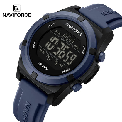 NAVIFORCE – Montre de sport numérique militaire de luxe pour homme, étanche, bracelet en silicone, Relogios Masculino
