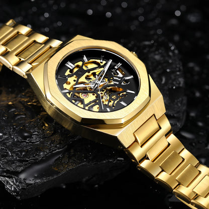 FORSINING Montres Homme Automatiques de Marque Supérieure Mécanique Transparente Étanche Militaire en Acier Inoxydable Montres-bracelets Sport