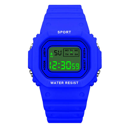 Montre de sport YIKAZE pour garçons et filles, montre électronique à LED pour étudiants, montre numérique carrée colorée pour hommes et femmes, montre étanche en caoutchouc