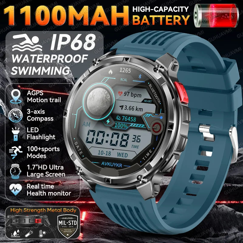 Montre connectée intelligente T-Rex3 Ultra 1100mAh Super Capacité pour hommes adultes 2026, grand écran 1,7", appel, étanche 5ATM, montres de sport