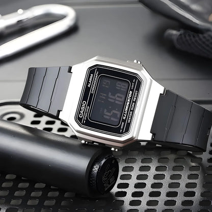 Casio W-217H digital watch with square display and everyday design