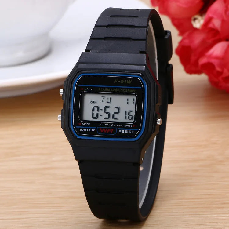 Montres sportives en or rose pour enfants et femmes, affichage numérique électronique, réveil rétro, relogio masculino, reloj