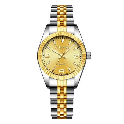 ChronoState Golden Aura Rhinestone Quartz Watch for Women