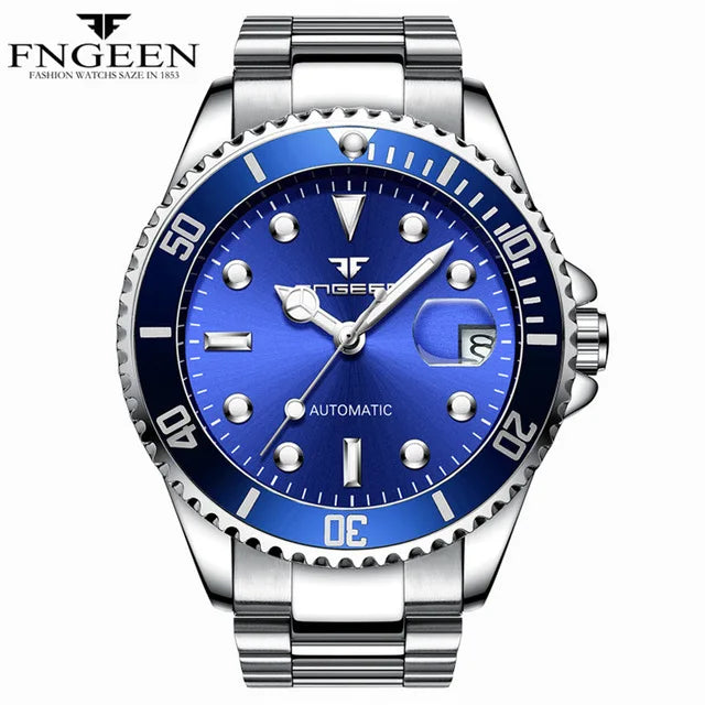 FNGEEN 9001 Luxury Brand Men Watch Steel Tourbillon Skeleton Mechanical Watches Luminous Automatic Date Diamond Wristwatch