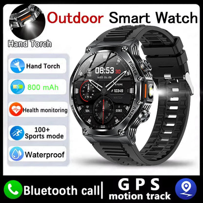 Nouvelle montre intelligente de sport robuste d'extérieur, écran HD 1,8" 390*390, batterie longue durée 800 mAh, suivi de la condition physique, calories, distance.