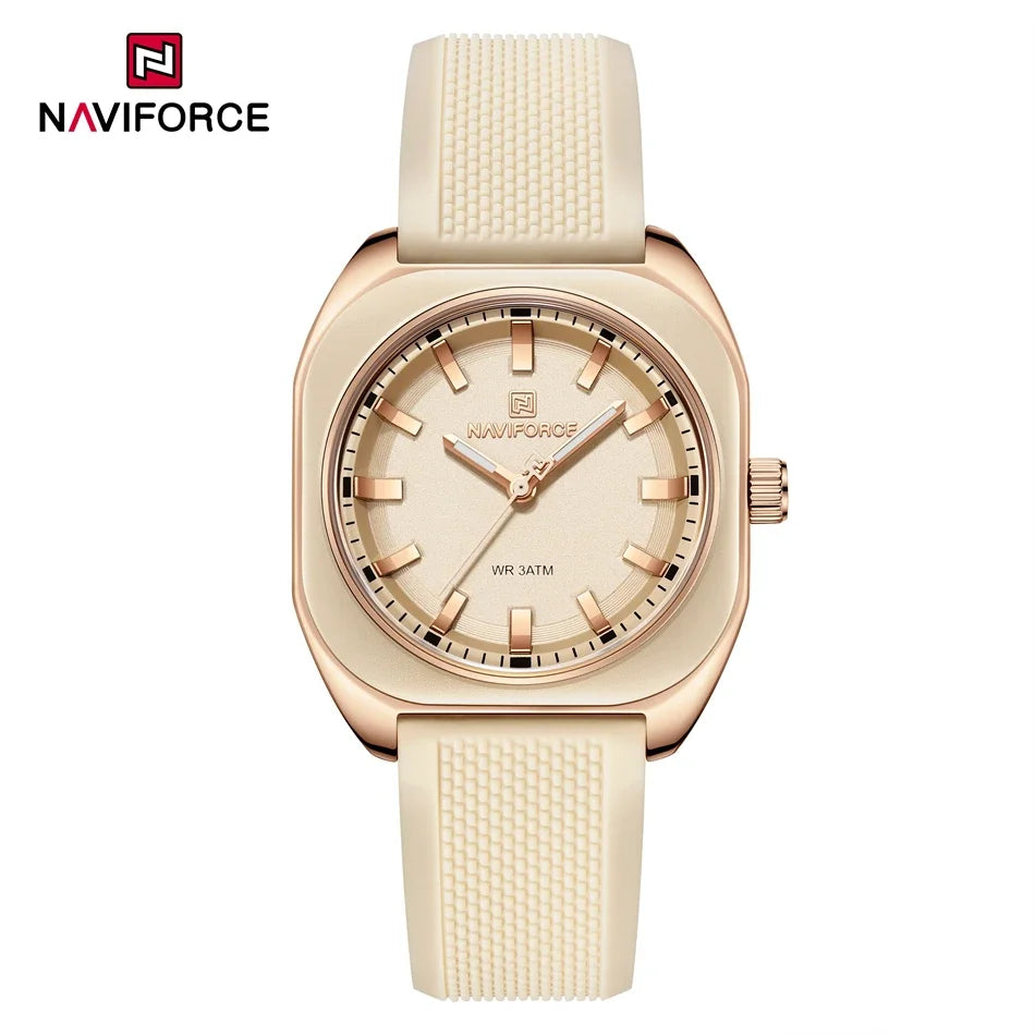 NAVIFORCE – Montre à quartz décontractée et élégante pour femme, bracelet en silicone, cadeau pour femme, montre-bracelet décontractée, Relogio Feminino