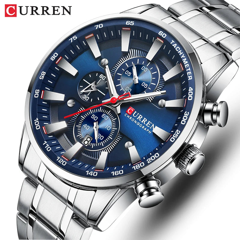 Nouvelles montres pour hommes Top Marque de luxe CURREN Montre homme à quartz Sport Étanche Montres-bracelets Chronographe Date Relogio Masculino