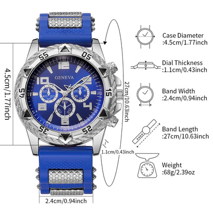 Montre de sport pour homme avec bracelet en silicone tendance et cadran arabe de luxe, montre-bracelet à quartz d'affaires, Reloj Hombre (sans boîte)