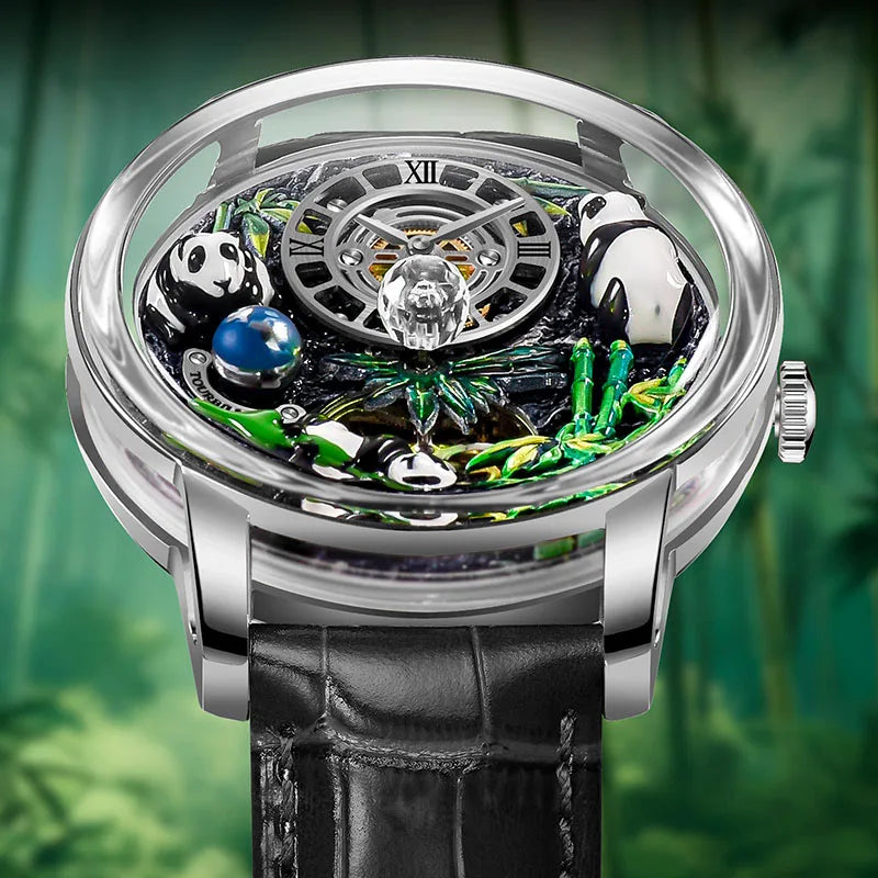 PINDU Panda Series M2791B Automatic Mechanical Watch Sapphire Crystal
