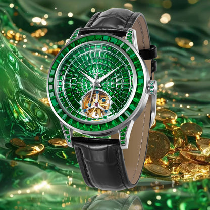 PINDU Design Diamond Mechanical Automatic Watch Stainless Steel