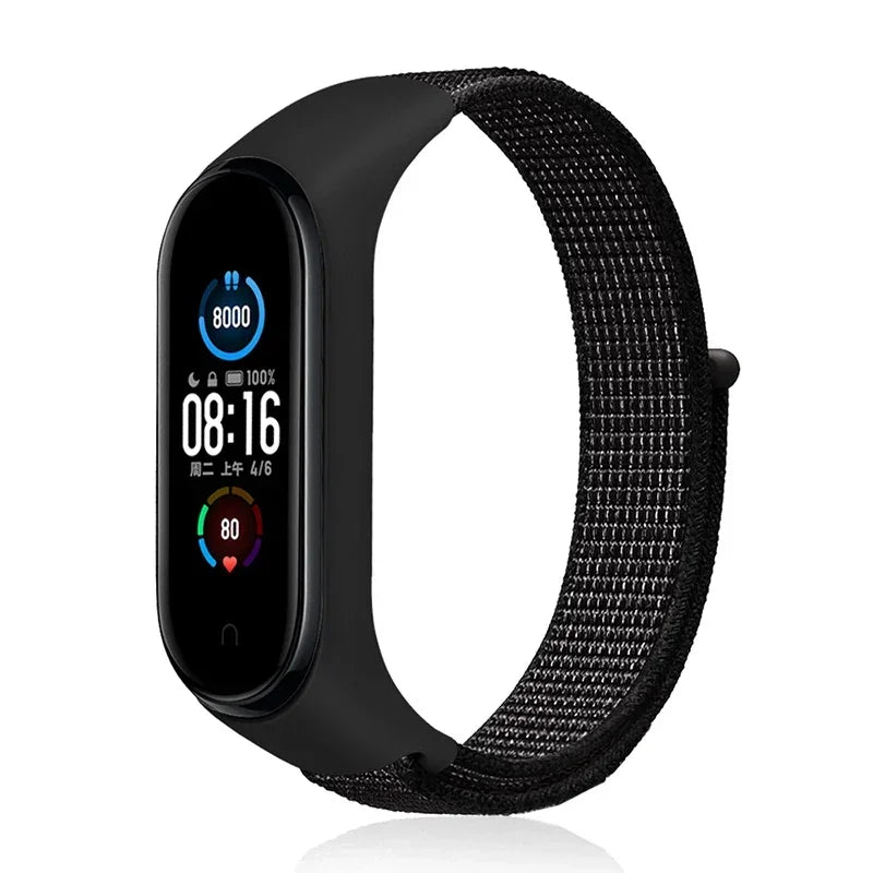 Nylon loop Mi band 4 5 6 Strap Replacement Soft Adjustable Wrist Watchband Pulsera correa For Xiaomi Mi band 3 4 5 6 7 Bracelet