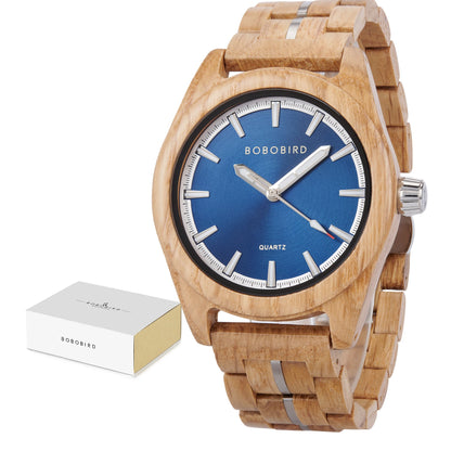 Montre à Quartz de Luxe en Bois BOBO BIRD pour Hommes, Design Original, Montre-Bracelet en Bois Faite à la Main, Écologique, Cadeau Unique pour Hommes 2025 Nouveau