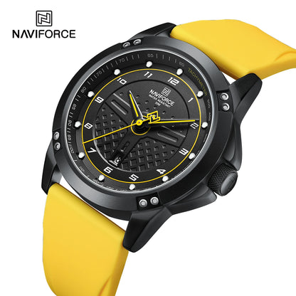 NAVIFORCE Montre-bracelet à quartz décontractée Montre homme étanche tendance Bracelet en silicone sportif Montre homme lumineuse Relogio Masculino
