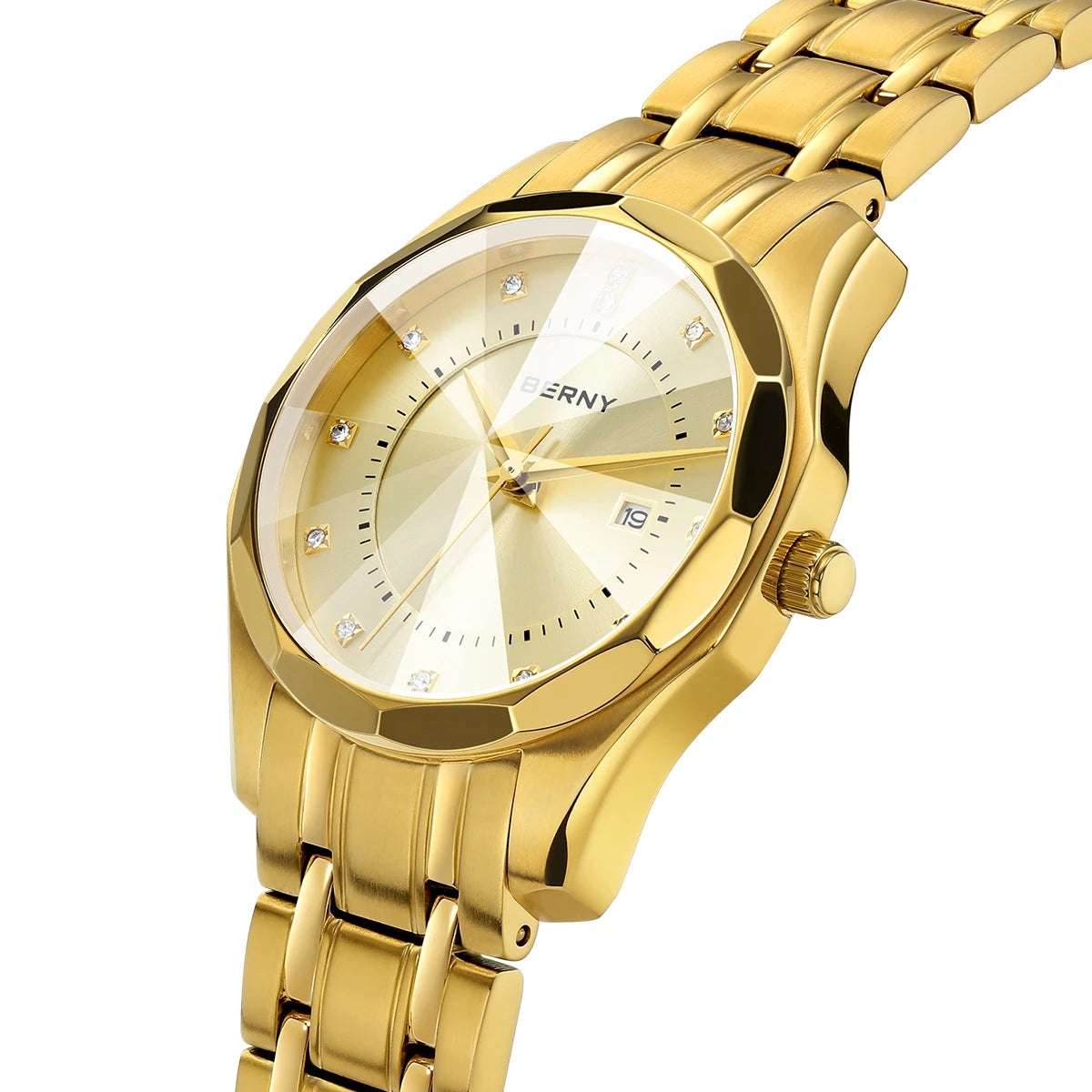 BERNY Watch for Women  Quartz Luxury Golden Ladies Wristwatch Waterproof Golden Clock Stainless Steel Fashion Men/Women Watch