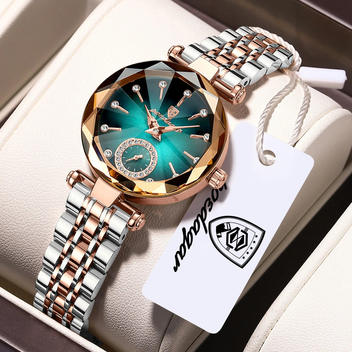 POEDAGAR Montres Exquises et Élégantes pour Femmes Étanche Cuir Haute Qualité Originale Montre Femme Quartz Montre-bracelet Dame
