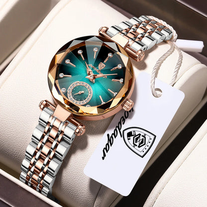 POEDAGAR Montres Exquises et Élégantes pour Femmes Étanche Cuir Haute Qualité Originale Montre Femme Quartz Montre-bracelet Dame