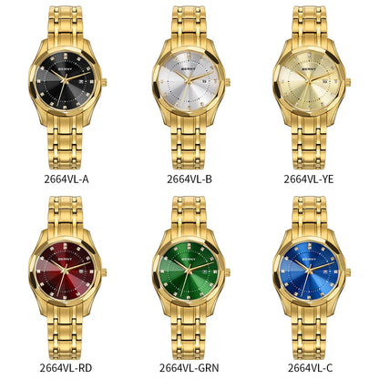 BERNY Watch for Women  Quartz Luxury Golden Ladies Wristwatch Waterproof Golden Clock Stainless Steel Fashion Men/Women Watch