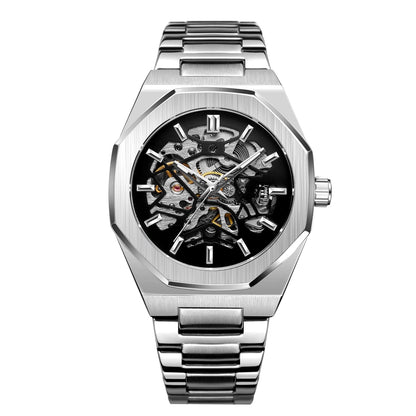 FORSINING Montres Homme Automatiques de Marque Supérieure Mécanique Transparente Étanche Militaire en Acier Inoxydable Montres-bracelets Sport