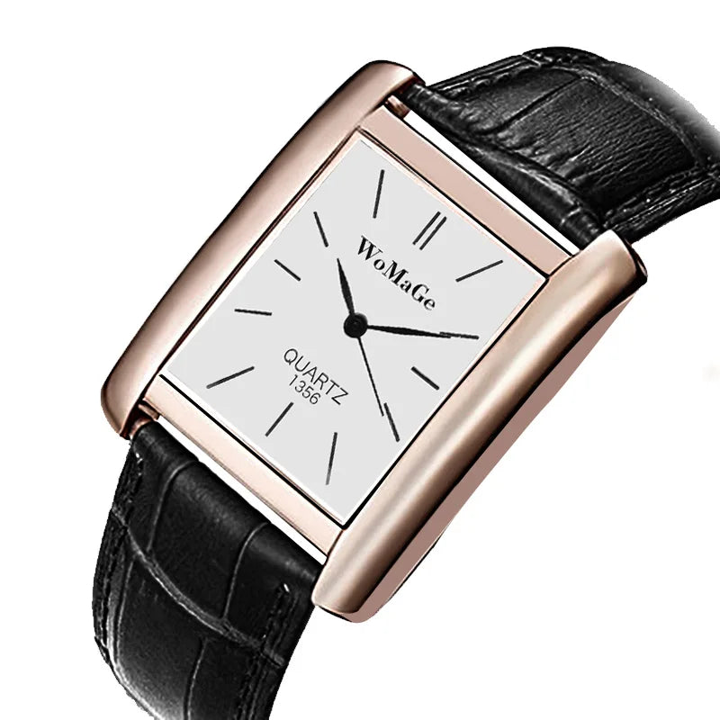 Montre à Quartz ChronoState Square Classic Femme | Montre-Bracelet Décontractée pour Femme avec Cadran Élégant Noir et Blanc