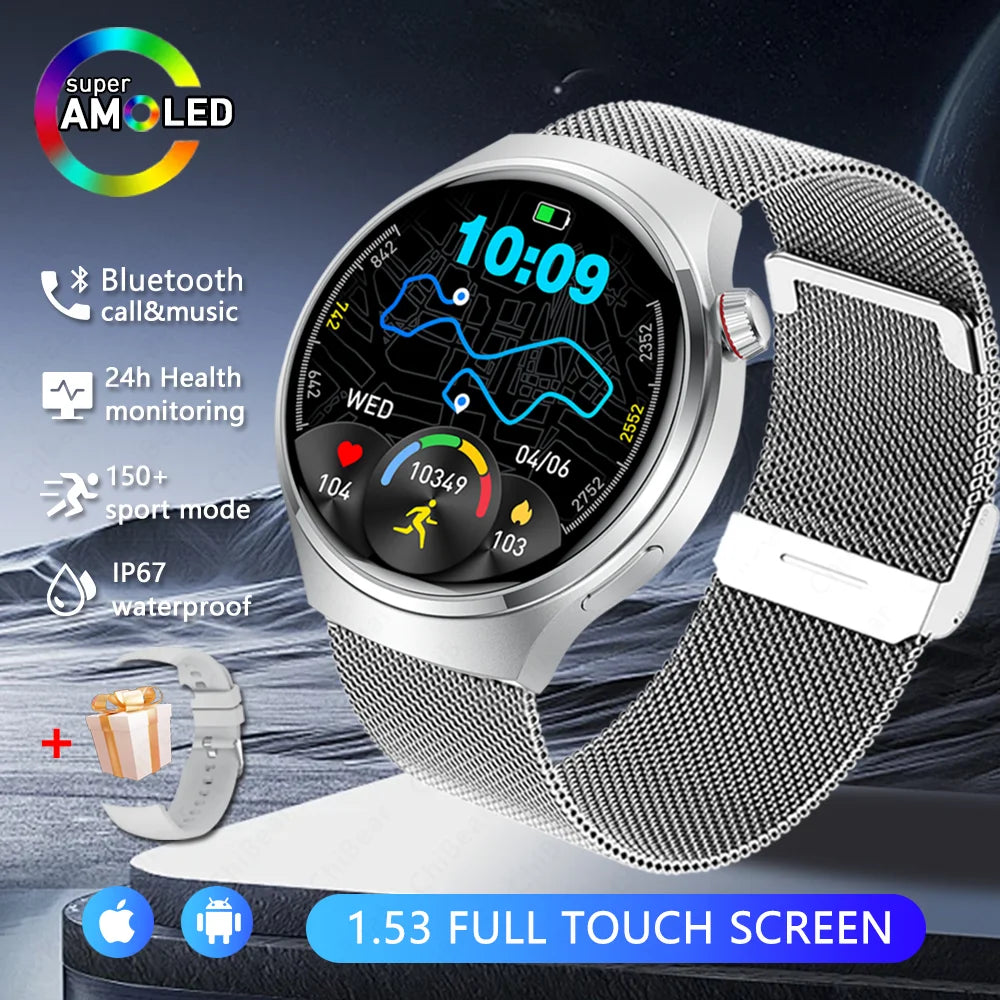 Nouvelle Montre Connectée Homme 2026 Watch 5 Pro Mise à Jour GPS NFC 360*360 AMOLED HD Appel Bluetooth Étanche Pour Android iOS