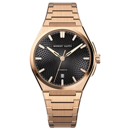 Montre Automatique Homme BONEST GATTI Luxe 39mm Mécanique Étanche 50M Saphir Lumineuse