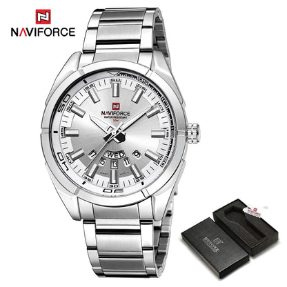 Montres Hommes NAVIFORCE, en Acier, Étanche, Quartz, Date, Montre-Bracelet de Luxe pour Homme de Marque Supérieure, relogio masculino