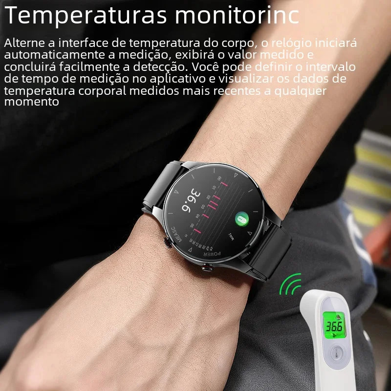 2026 Nouvelle montre connectée de santé avec surveillance de la tension artérielle, de la fréquence cardiaque et du sommeil, pour hommes, avec pompe à air, airbag, étanche IP86, montre connectée de sport