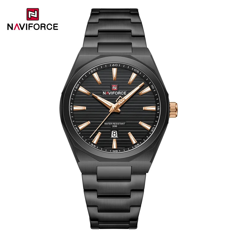 NAVIFORCE Montre-bracelet à quartz étanche Mode Point lumineux Homme Affichage de la date Montre de sport Montres pour homme Relogio Masculino