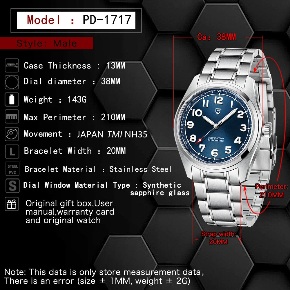 PAGANI Design 2026 Nouvelle Montre Mécanique Automatique Homme NH35A Verre Saphir Acier Inoxydable Étanche 200m Reloj Hombre