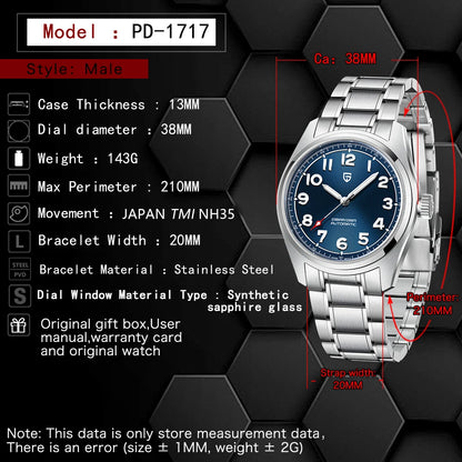 PAGANI Design 2026 Nouvelle Montre Mécanique Automatique Homme NH35A Verre Saphir Acier Inoxydable Étanche 200m Reloj Hombre