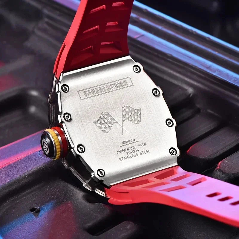 ChronoState Silver Phantom VH65 Skeleton Quartz Watch for Men