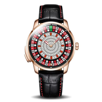 BONEST GATTI Men Automatic Watches European Button Roulette Fun Game Sapphire Glass Mechanical Watch Diamond Dial Men's Watch