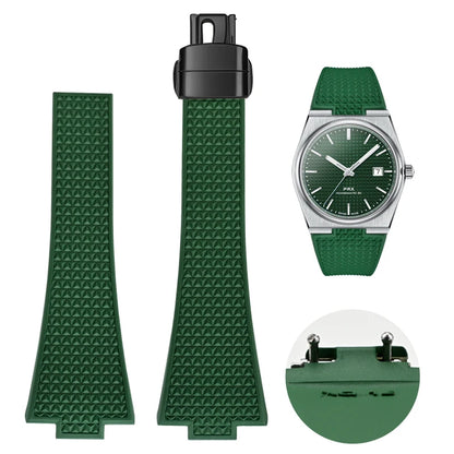 Bracelet en caoutchouc fluoré pour Tissot PRX Series 35mm 40mm Boucle Papillon FKM 11mm 12mm Étanches, Bracelet de Montre à Dégagement Rapide de Remplacement