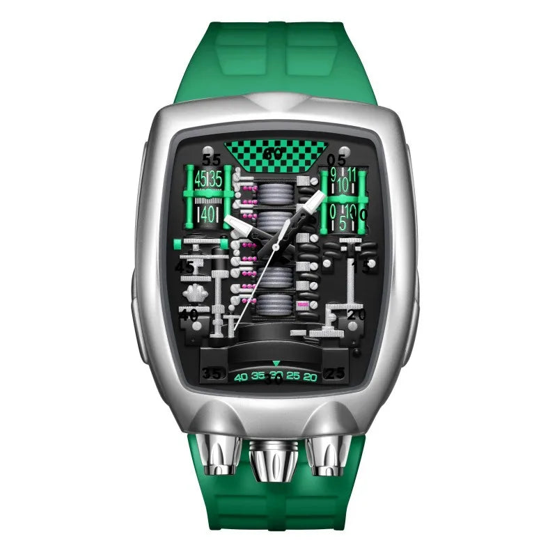 Alien Y2k Transparent hollow design Quartz Watch Mens Special Creative unique case Shape Design Fashion Men Watch AAA Clock