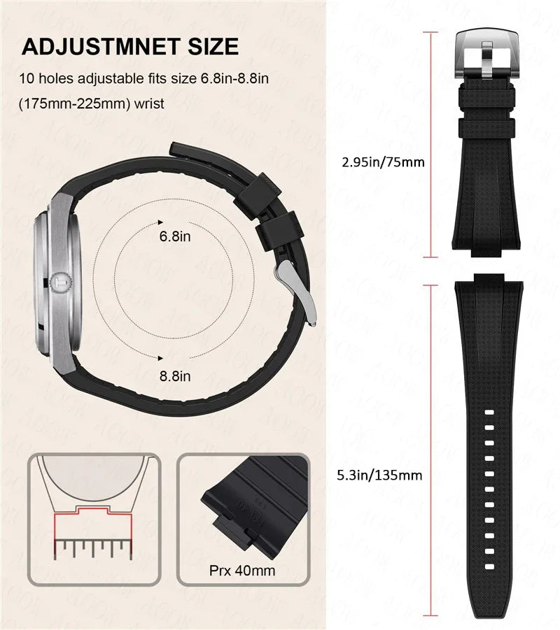 Bracelet en caoutchouc de silicone de 12 mm pour Tissot PRX T137.407/T137.410 Super Player 40 mm, à dégagement rapide pour homme, avec extrémité convexe