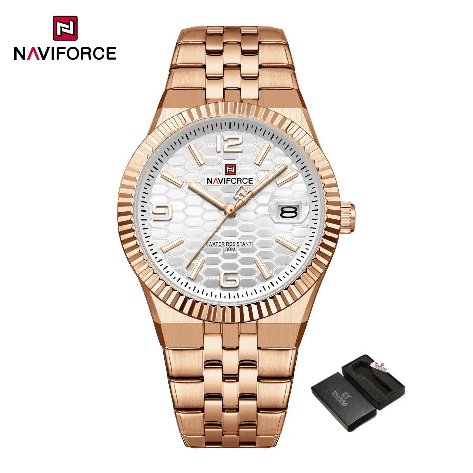 Montre à quartz NAVIFORCE NF9277 en acier inoxydable résistante à l'eau