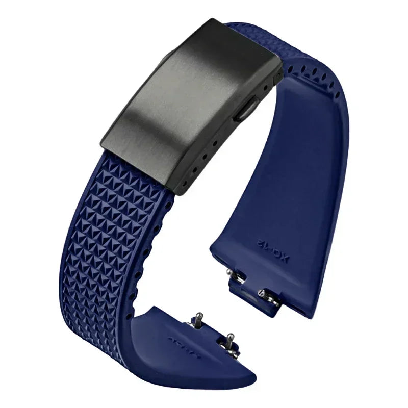Bracelet en caoutchouc fluoré pour Tissot PRX Series Super Player 35mm 40mm FKM Femmes Hommes Boucle déployante à dégagement rapide Bracelet de montre 11mm 12mm