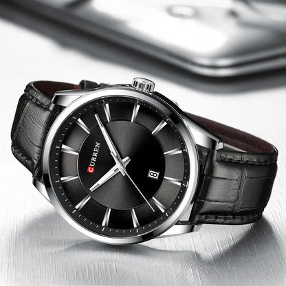 Montres CURREN à Quartz pour Hommes, Bracelet en Cuir, Montres-Bracelets Masculines, Marque de Luxe, Horloge d'affaires pour Hommes, 45 mm, Reloj Hombres