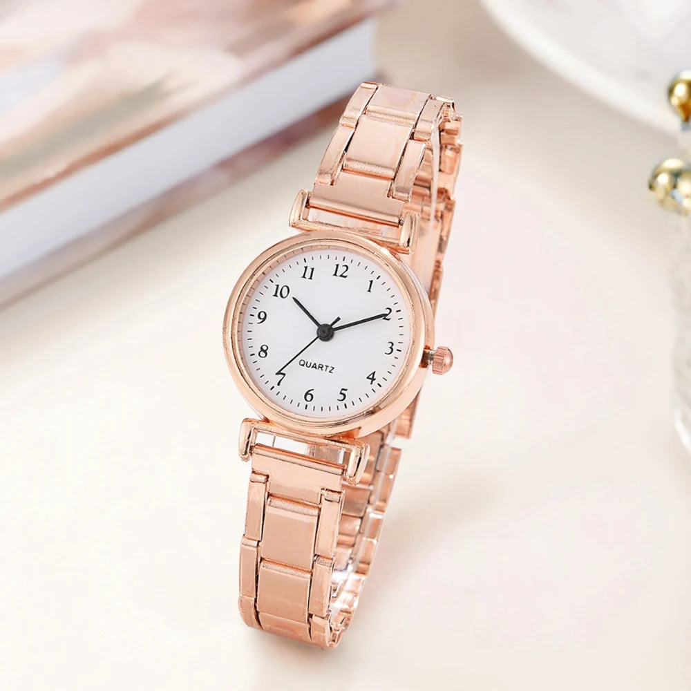 Montre Femme Mode Petit Cadran Arabe Bracelet en Acier Montre à Quartz pour Dames