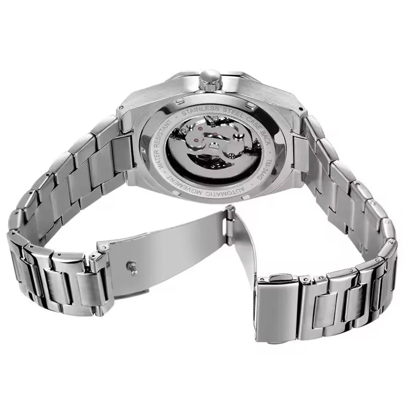 Forsining 344D Luxury Fashion Men's Mechanical Watch Skeleton Hollow Exquisite Dial Business Men's Automatic Watch reloj hombre