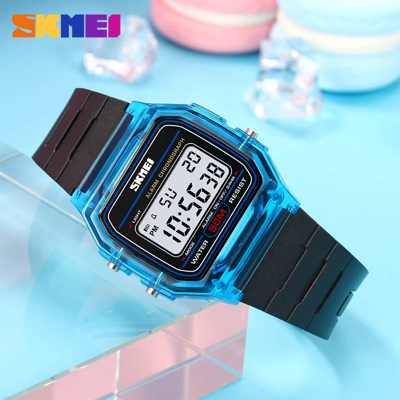 SKMEI 2056 Electronic Waterproof Sports Watch for Men Women Countdown Boy Girl Digital Date Wristwatches 1123 Reloj Masculino
