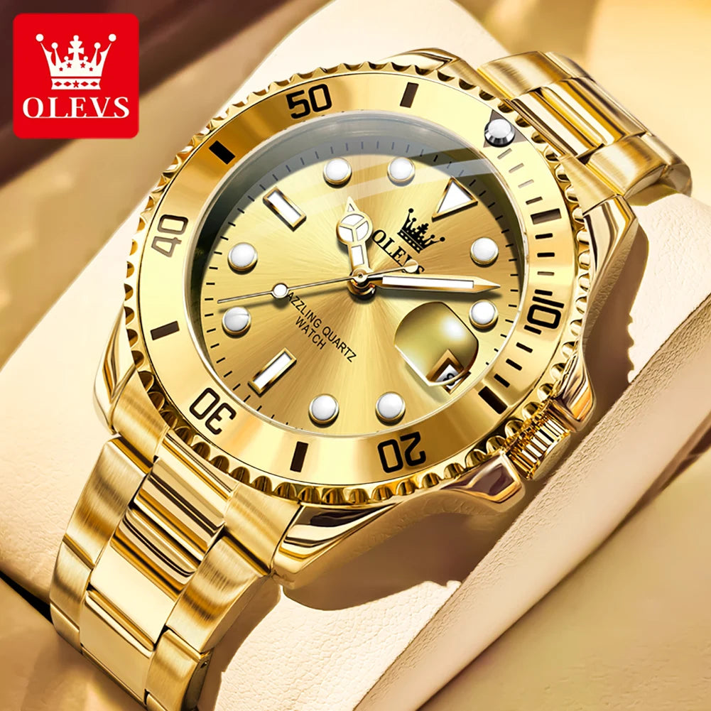 OLEVS 5885 Stainless Steel Strap Automatic Date Watch