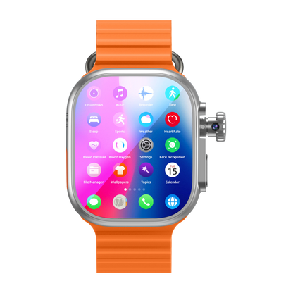DW200 Montre Intelligente Homme WIFI Touch ID NFC Infrarouge avec Caméra Rotative, Déverrouillage par Empreinte Digitale, Fente pour Carte SIM Tactile, Appel Vidéo
