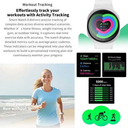 Nouvelles Montres 2025 8 Mini GPS Track Montre Connectée Intelligente Pour Hommes Femmes Santé Sport AMOLED Fréquence Cardiaque Appel Bluetooth Montre Connectée Étanche