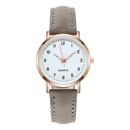 Montres Femme Tendance Décontractées Cadran Arabe Dames Bracelet Cuir Montre à Quartz Reloj Mujer Cadeau Fille