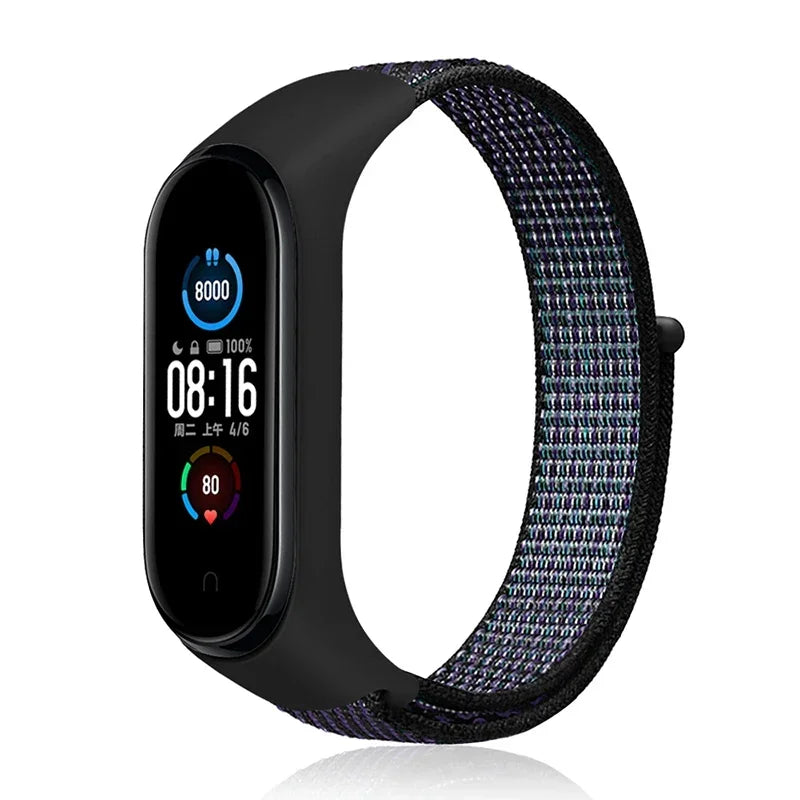 Nylon loop Mi band 4 5 6 Strap Replacement Soft Adjustable Wrist Watchband Pulsera correa For Xiaomi Mi band 3 4 5 6 7 Bracelet