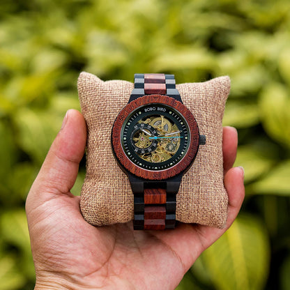 BOBO BIRD Montre Mécanique en Bois Homme Relogio Masculino Grandes Montres Homme Marque de Luxe Montres bracelet homme Dropshipping