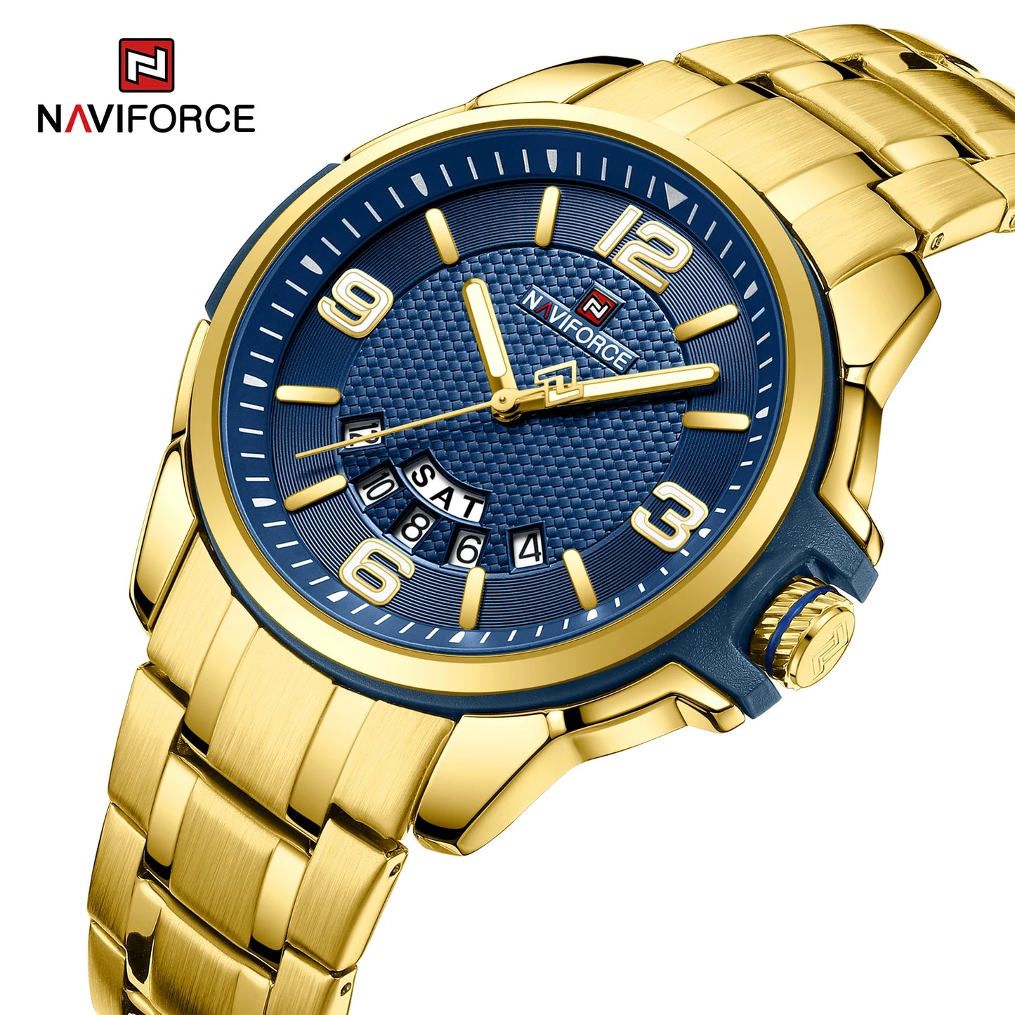 Montre-bracelet à quartz décontractée pour hommes, marque NAVIFORCE, en acier inoxydable, style affaires, étanche et lumineuse, Relogio